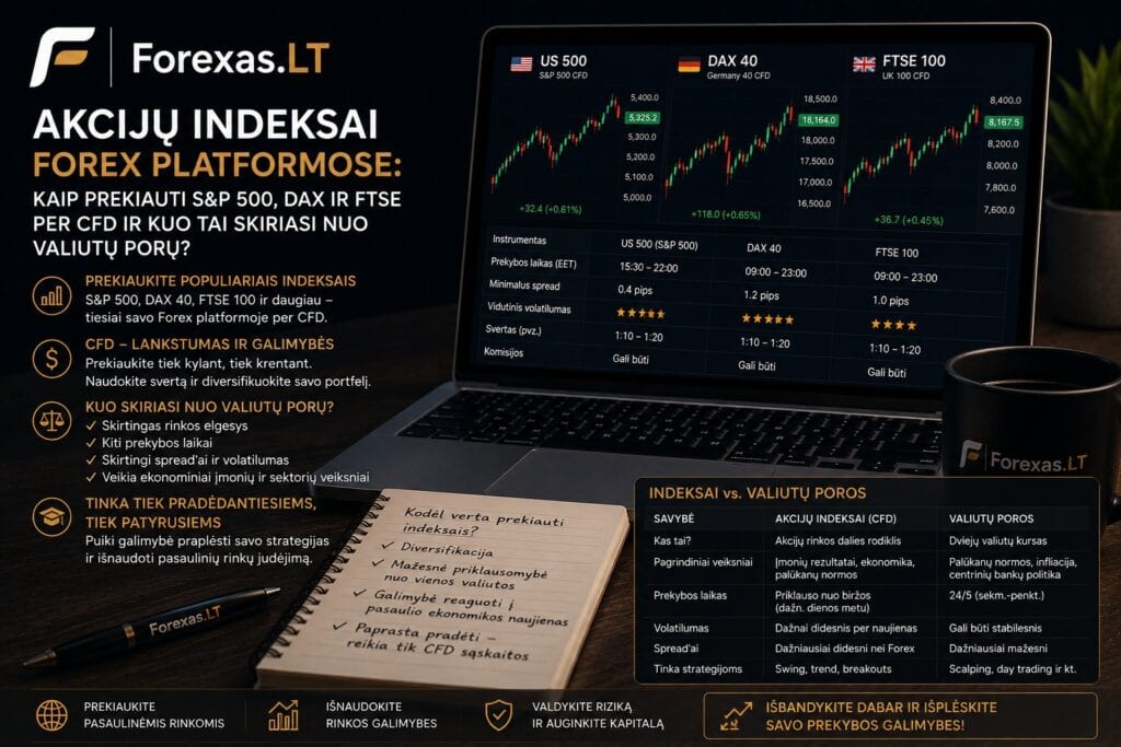 Akcijų indeksai ir Forex prekyba