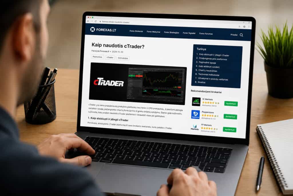 Kaip naudotis cTrader