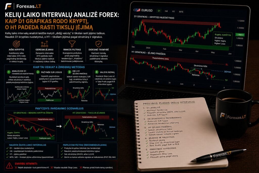 Kelių laiko intervalų analizė Forex