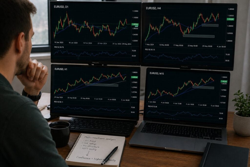 Multi-laiko intervalų analizė Forex