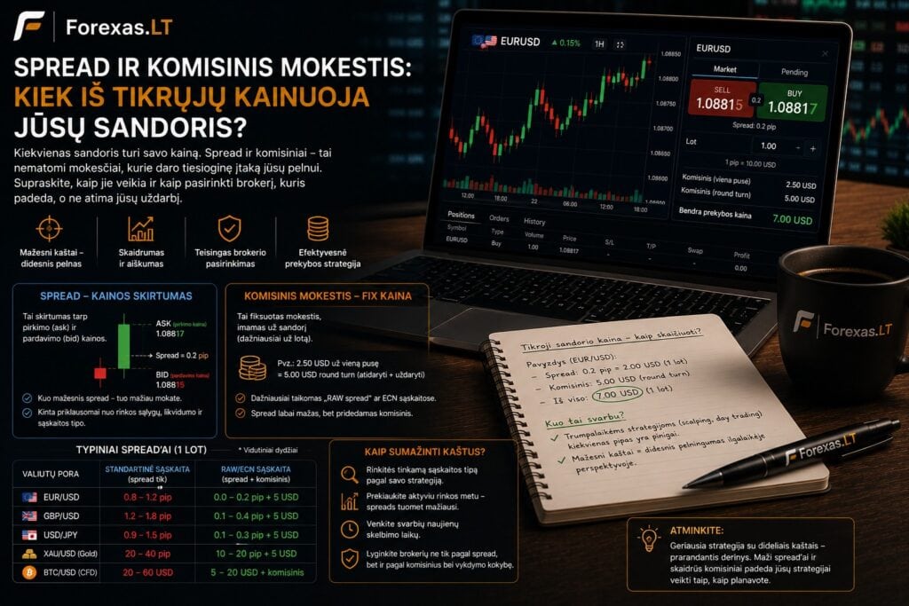 Spread ir komisinis mokestis