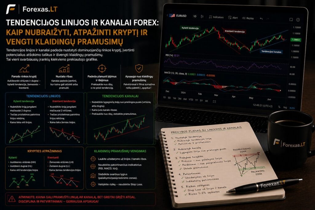 Tendencijos linijos ir kanalai Forex