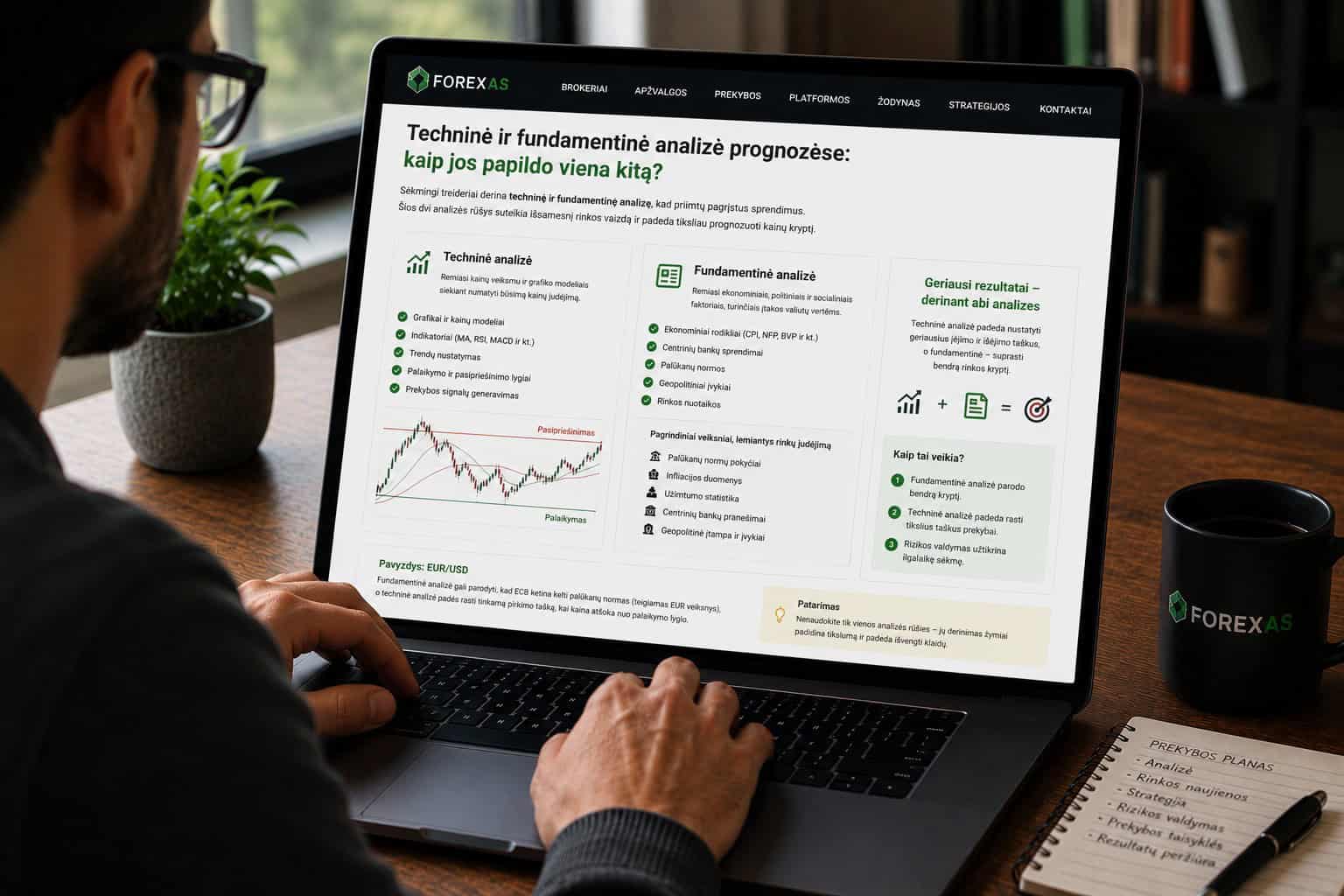 Techninė ir fundamentinė analizė prognozėse: kaip jos veikia kartu